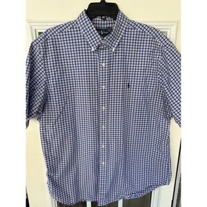 Polo Ralph Lauren men's short-sleeve button-down plaid shirt XL classic fit